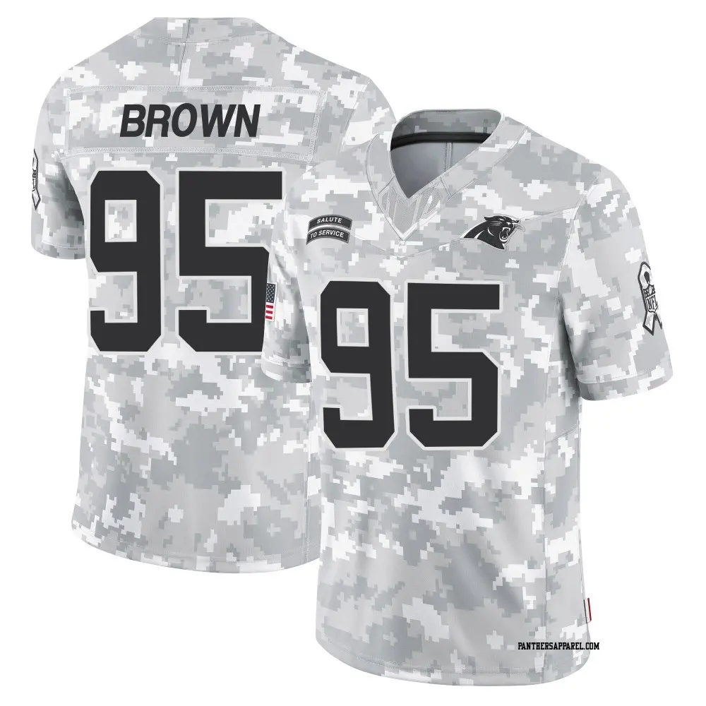 Limited Arctic Camo Men's Derrick Brown Carolina Panthers 2024 Salute to Service Jersey