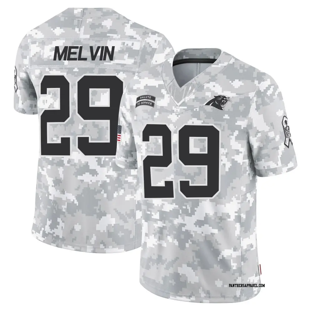 Limited Arctic Camo Men's Rashaan Melvin Carolina Panthers 2024 Salute to Service Jersey