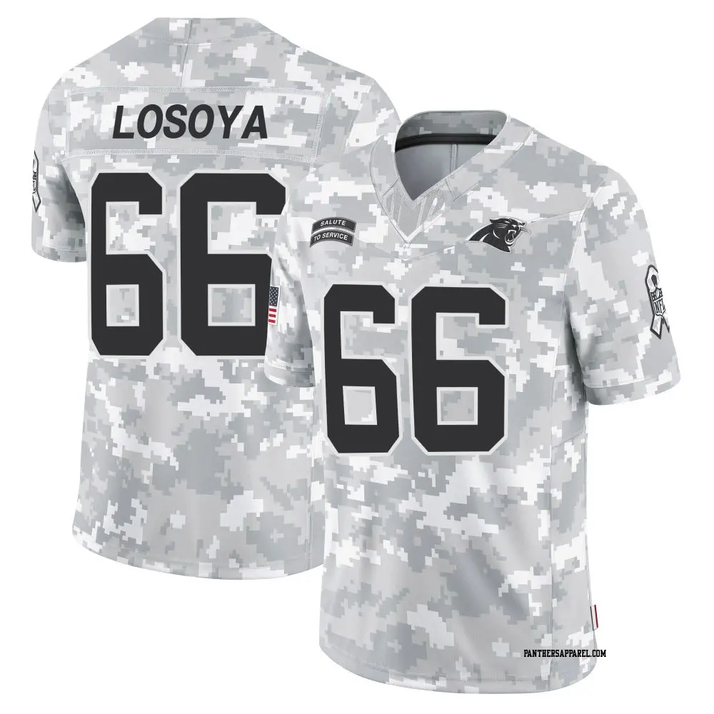 Limited Arctic Camo Men's Steven Losoya Carolina Panthers 2024 Salute to Service Jersey