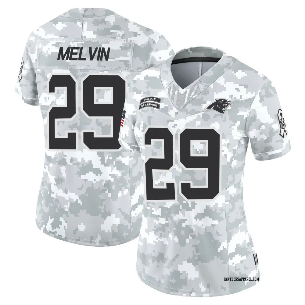 Limited Arctic Camo Women's Rashaan Melvin Carolina Panthers 2024 Salute to Service Jersey