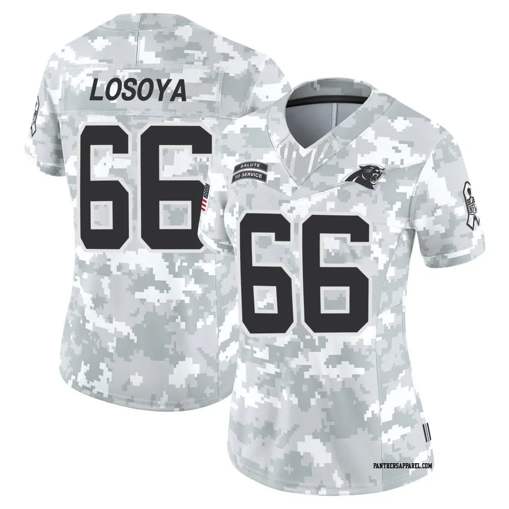 Limited Arctic Camo Women's Steven Losoya Carolina Panthers 2024 Salute to Service Jersey