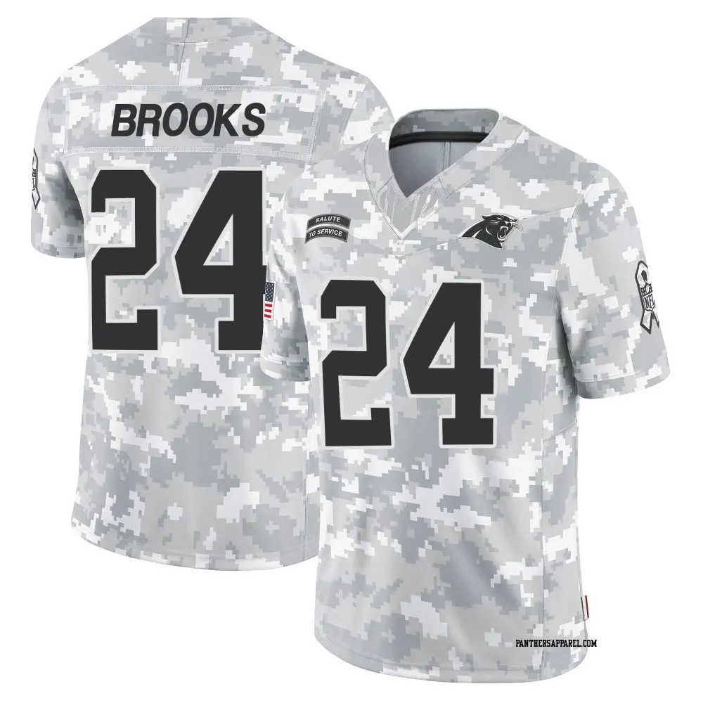 Limited Arctic Camo Youth Jonathon Brooks Carolina Panthers 2024 Salute to Service Jersey