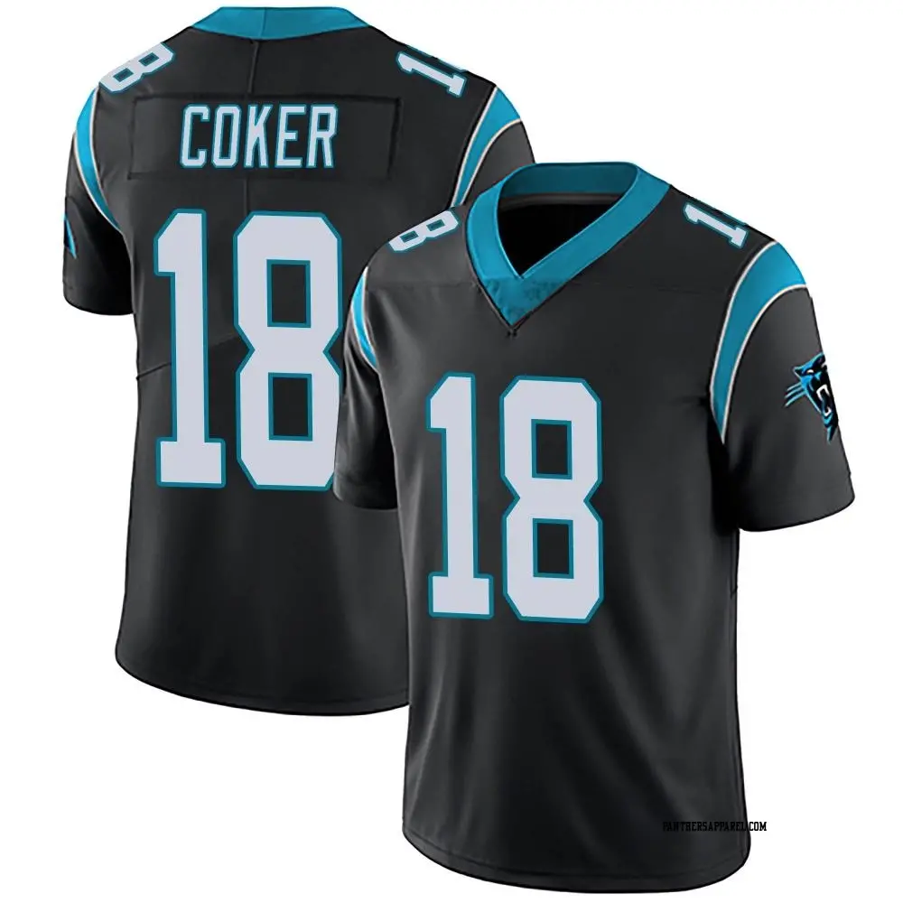 Limited Black Men's Jalen Coker Carolina Panthers Team Color Vapor Untouchable Jersey