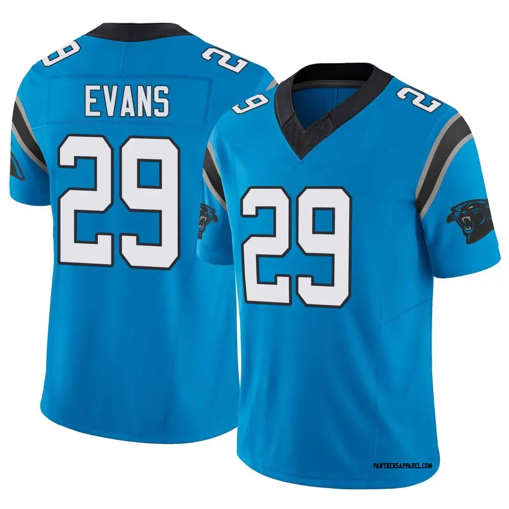Limited Blue Youth Akayleb Evans Carolina Panthers Vapor F.U.S.E. Jersey