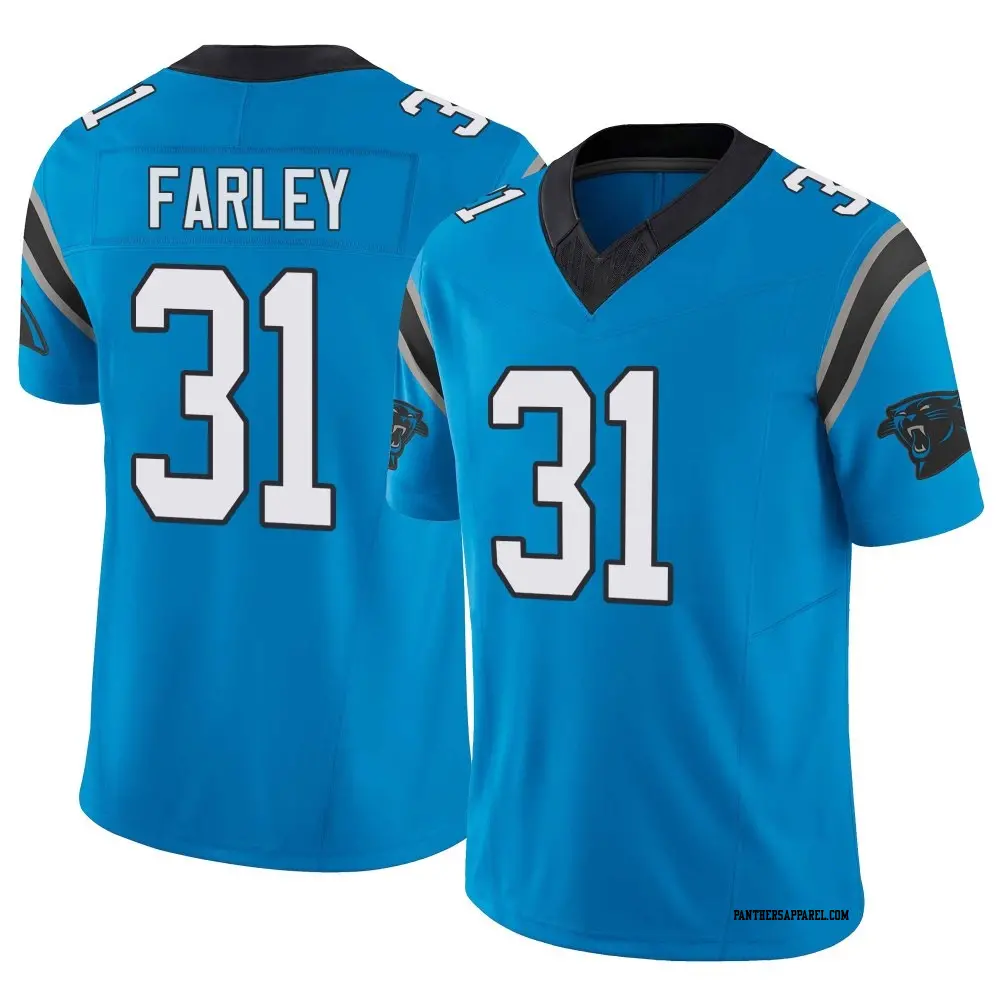 Limited Blue Youth Caleb Farley Carolina Panthers Vapor F.U.S.E. Jersey